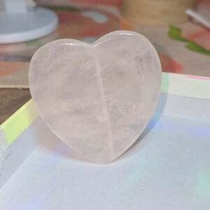 Rose Quartz Crystal Heart Phone Grip